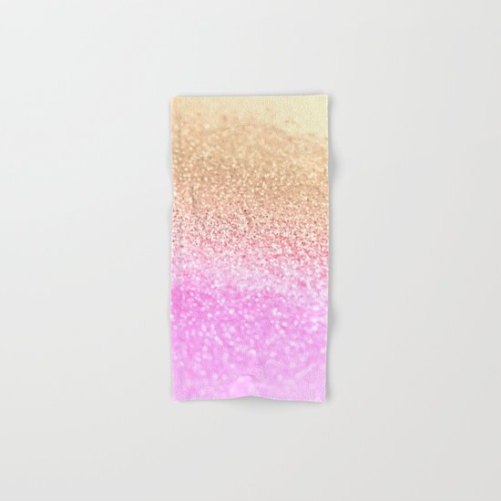 GOLD PINK GLITTER by Monika Strigel Hand & Bath Towel