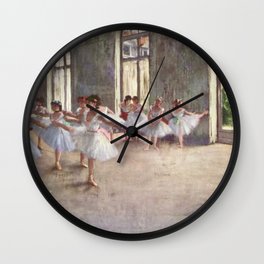 Ballet Rehearsal 1873 By Edgar Degas Reproduction by the Famous French Painter Dance Class Scene Wall Clock