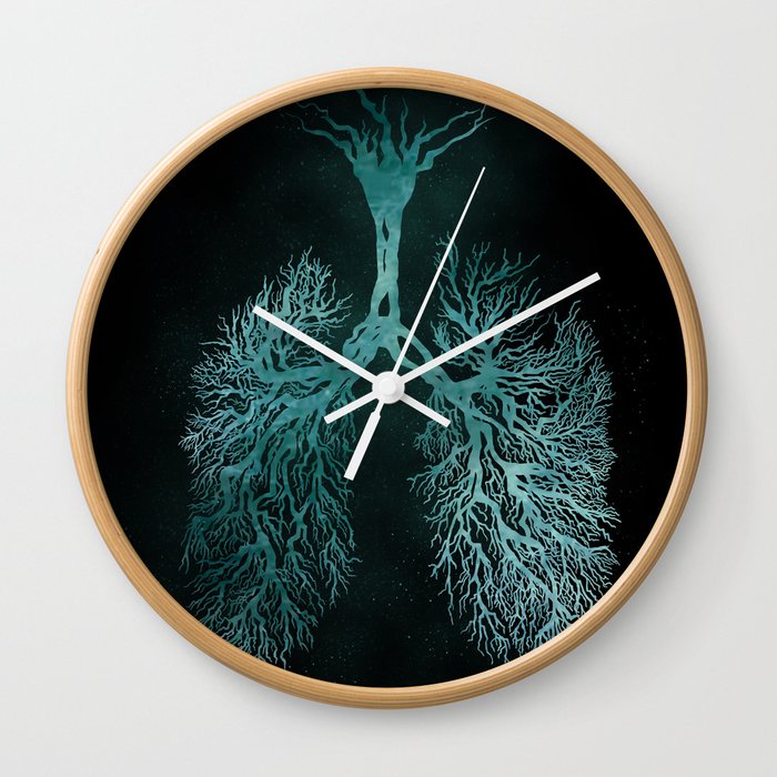 just breathe // the lungs of nature Wall Clock
