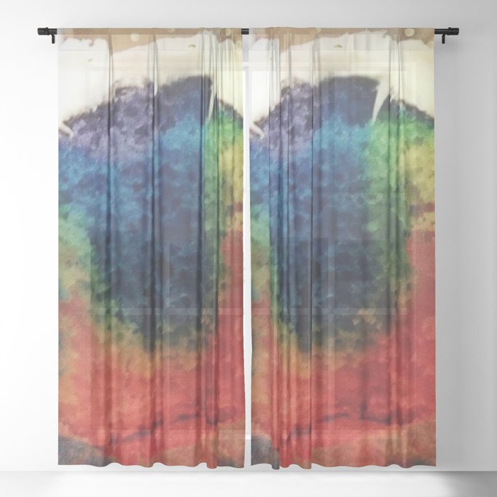 Tie Dye Cupcake Sheer Curtain By Cosmicspacemermaid Society6