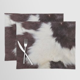 Brown and White Cowhide, Cow Skin Pattern, Farmhouse Decor Placemat