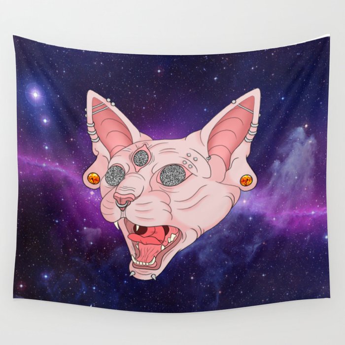 Cats in Space Wall Tapestry