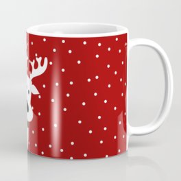 Reindeer in a snowy day (red) Mug