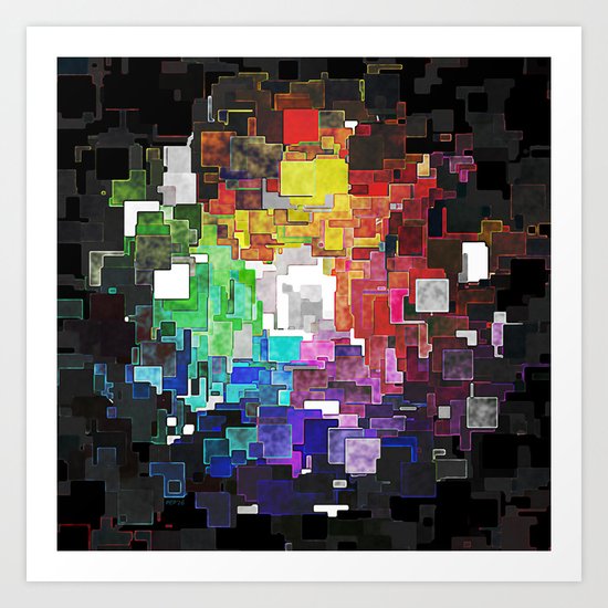 Spectral Geometric Abstract Art Print