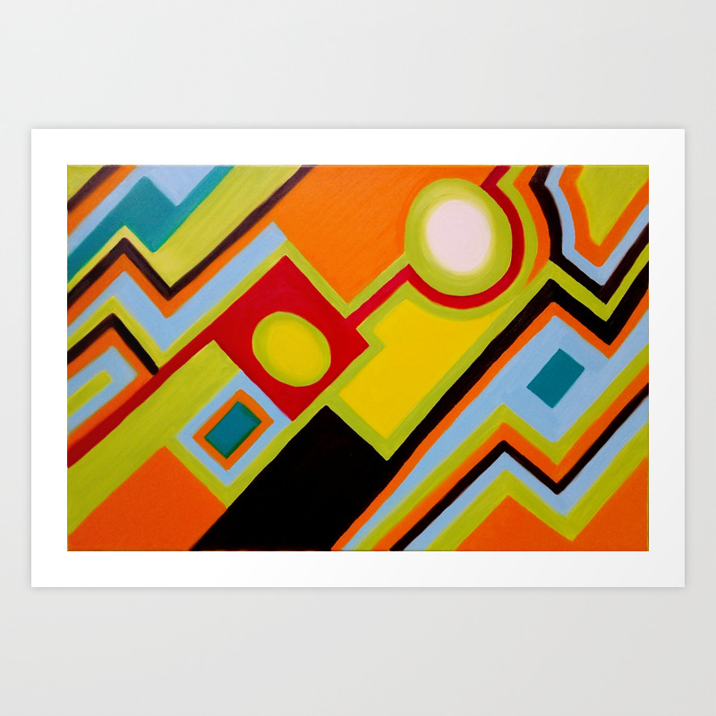 My Way Original Oil Finger Painting By Monika Toth Art Print By