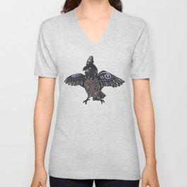 Happy Floral Cockatoo V Neck T Shirt