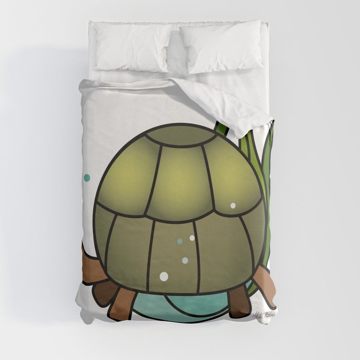 Turtle in a Circle Duvet Cover
