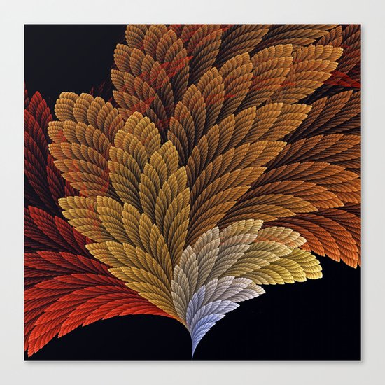 Decorative featherly pattern fan Canvas Print