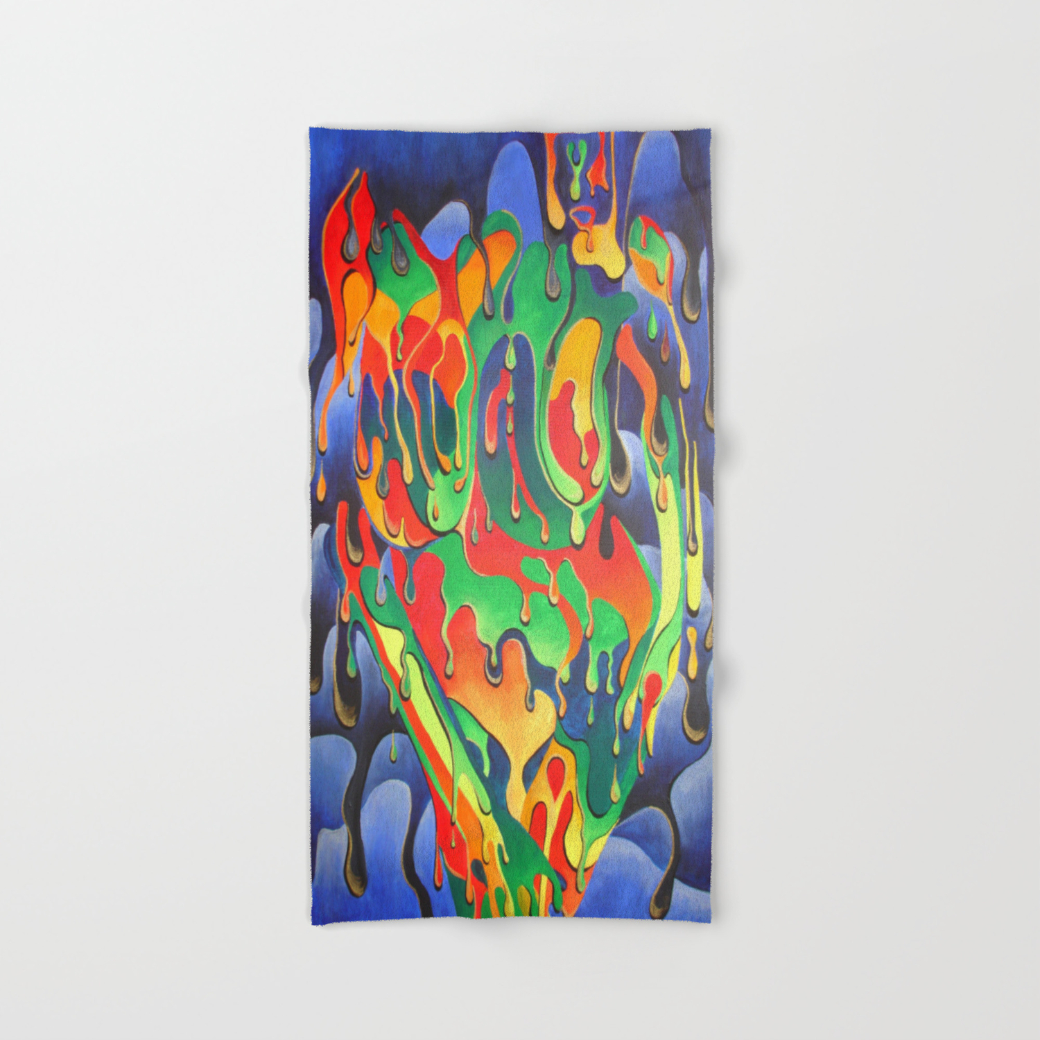 Buxom Nude Woman Splashed With Paint Hand Bath Towel By Taiche Society6