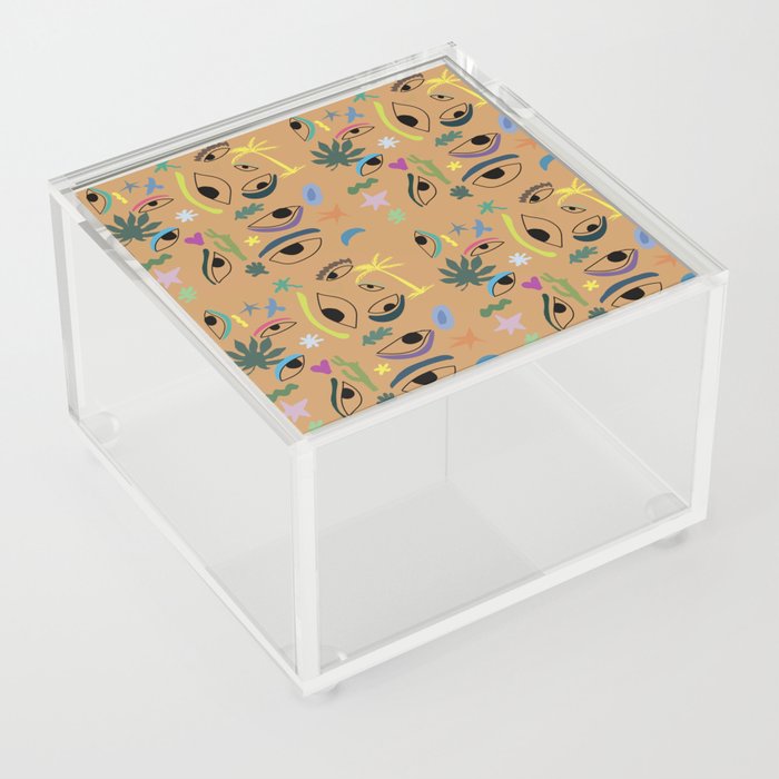 Plants Eyes Stars Cutout Matisse inspiration  Beije  Acrylic Box