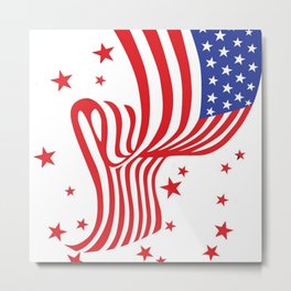 AMERICAN FLAG  & RED STARS JULY 4TH ART Metal Print | Julyart, Flagday, Colored Pencil, Red, Pattern, Digital Manipulation, Flagart, 4Thart, Abstract, Acrylic 