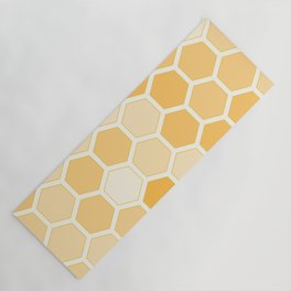 Honeycomb seamless pattern. Bee hive mosaic background of hexagon shapes. Yoga Mat
