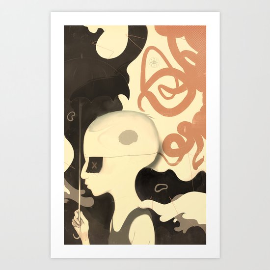 Para-pluie (color) Art Print