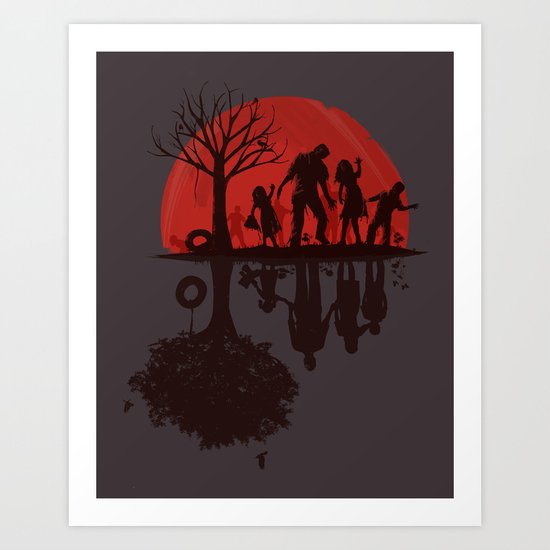 A Family Once (dark version) Art Print