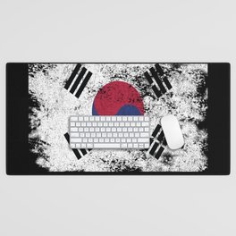 South Korea Flag Distressed Desk Mat