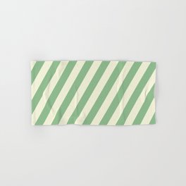 [ Thumbnail: Dark Sea Green and Beige Colored Lines Pattern Hand & Bath Towel ]