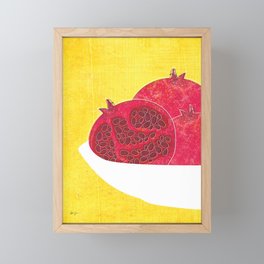 Pomegranates on Yellow Framed Mini Art Print