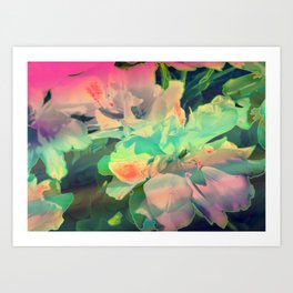 Synthwave Flowers Art Print