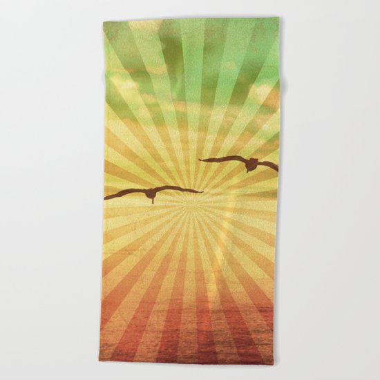 Fly With Me - vintage style Beach Towel