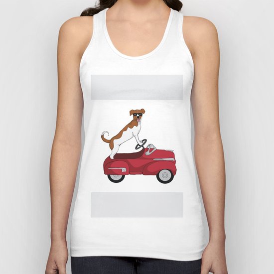 Driving Dog Unisex Tank Top