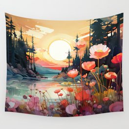 Floral Inlet Wall Tapestry