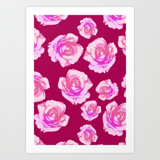 Blushing Roses Art Print