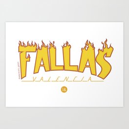 Fallas on fire Art Print | Lettering, March, Spain, Holidays, Graphicdesign, Fallas, Digital, Lna, Onfire, Valencia 