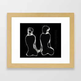 Couple line art Framed Art Print