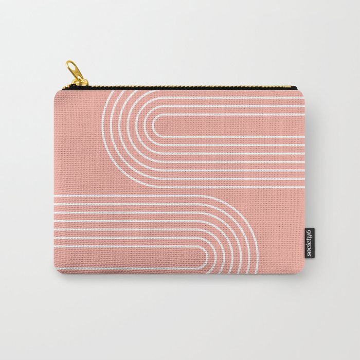 Geometric Lines Rainbow 17 rose gold Carry-All Pouch