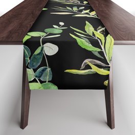 Eucalyptus and Olive Pattern  Table Runner