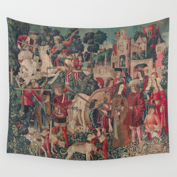 Medieval tapestries such as the hunt discount of the unicorn