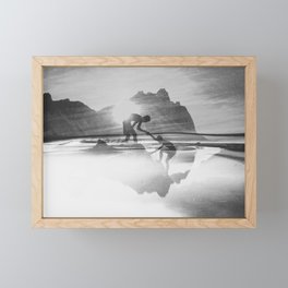 Friendship Mountain Black and White Surreal Nature Framed Mini Art Print