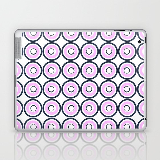 Retro Modern Abstract Pop Art Circles Pink Laptop & iPad Skin