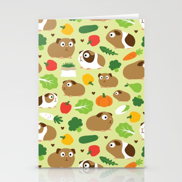 Guinea Pig And Its Treats Stationery Cards