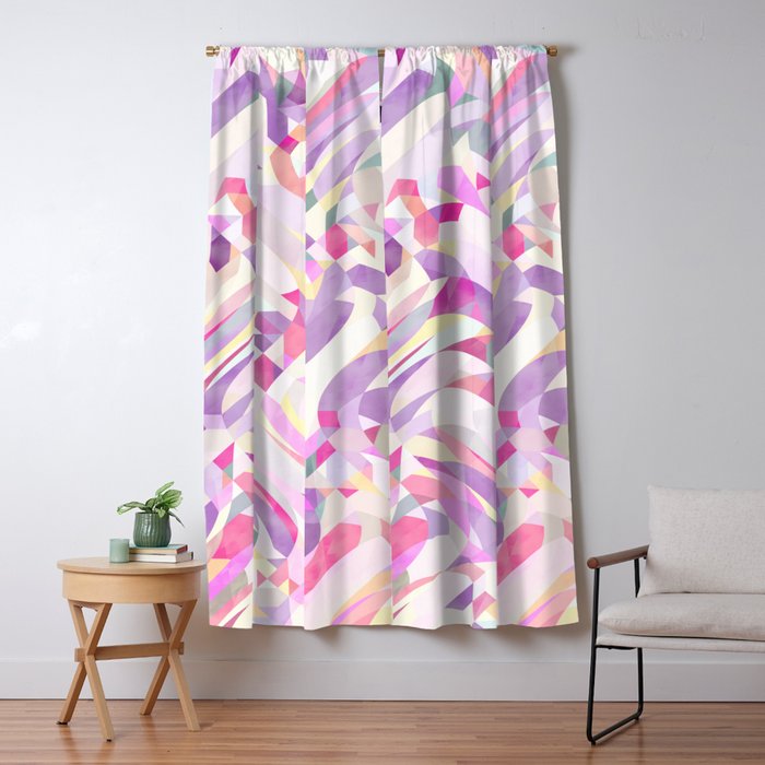 Calypso Pattern In Purple Pink Yellow And White Blackout Curtain