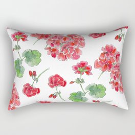 Red Geranium Pattern Rectangular Pillow
