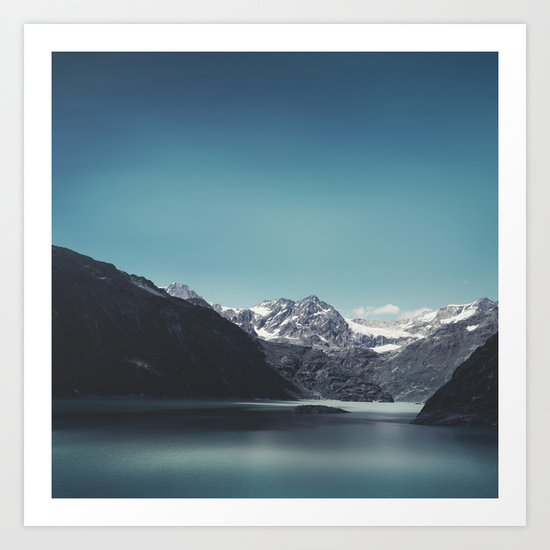 turquoise mountain lake Art Print