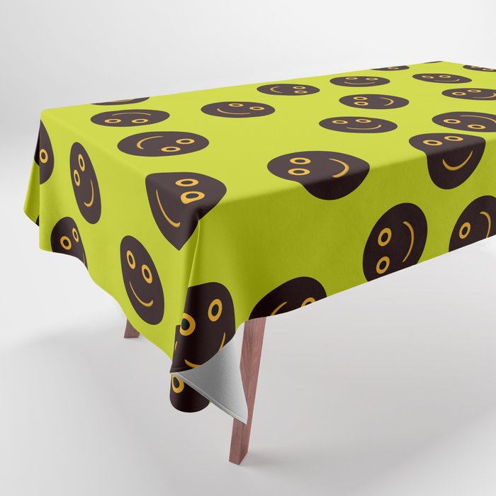 I am fine Smiley face Lime green Tablecloth