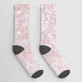 Antique French Oriental Faded Rose Socks