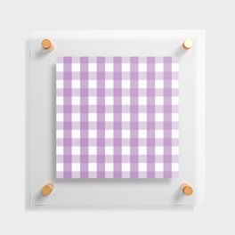 Gingham Plaid Pattern (lavender/white) Floating Acrylic Print