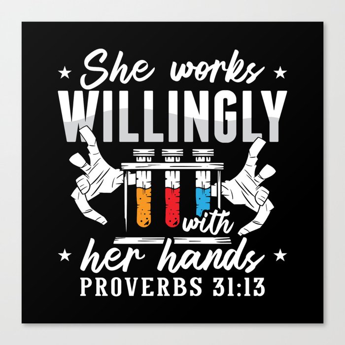 Lab Tech She Works Willingly Laboratory Technician Canvas Print