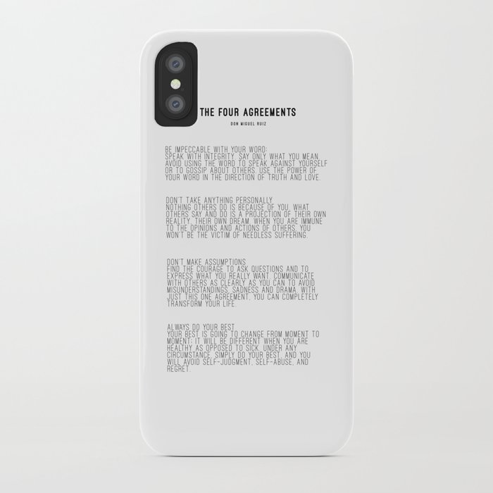 the four agreements bw #minimalism iphone case