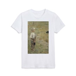 Boy with a Crow - Akseli Gallen Kallela Kids T Shirt