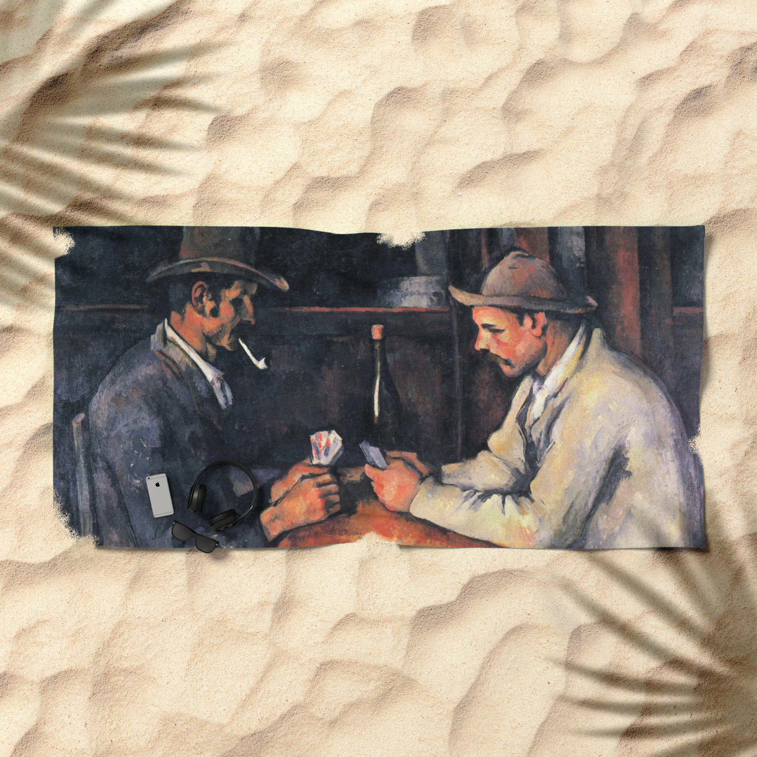 Paul Cezanne The Card Players Beach Towel By Constantchaos