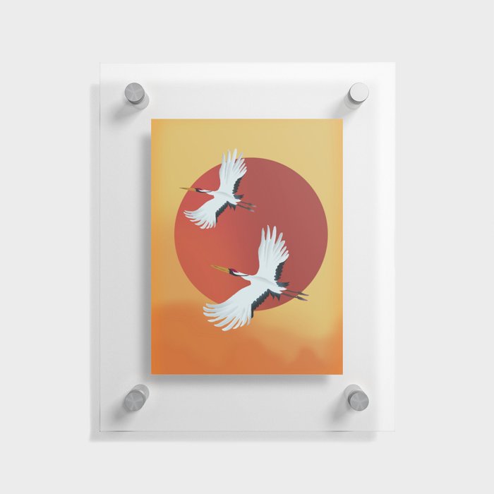 Japanese Cranes Floating Acrylic Print