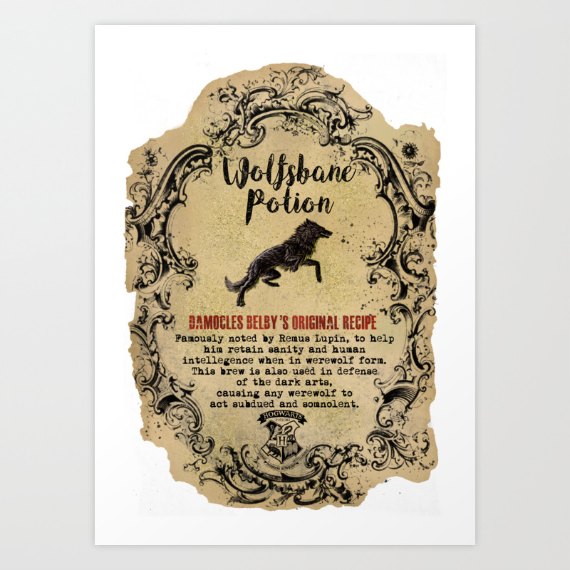 Wolfsbane Potion Label Art Print