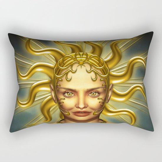 Beautiful golden sun goddess Rectangular Pillow
