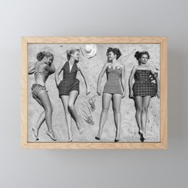 4 Girls Sunbathing Framed Mini Art Print