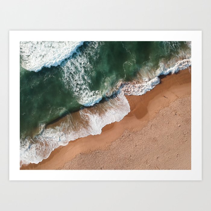 Ocean Beach Print | Atlantic Aerial Drone Beach | Sea summervibes | Travel Photography Art Print