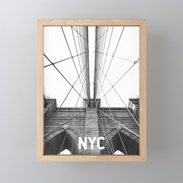 Brooklyn Bridge NYC | Black and White Photography | Minimalist Framed Mini Art Print